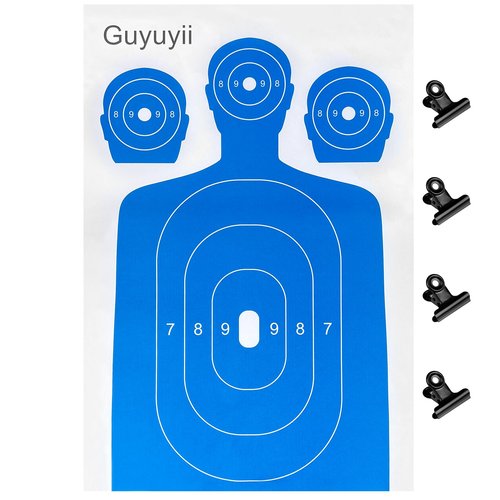 Guyuyii Shooting Targets - 20/25/50 Pack High-Contrast Gun Range Targets for Indoor and Outdoor Shooting Range - Multi-Zone Design for Handgun, Rifle, and Airgun Practice - 12" x 18" / 14" x 22" Sizes
