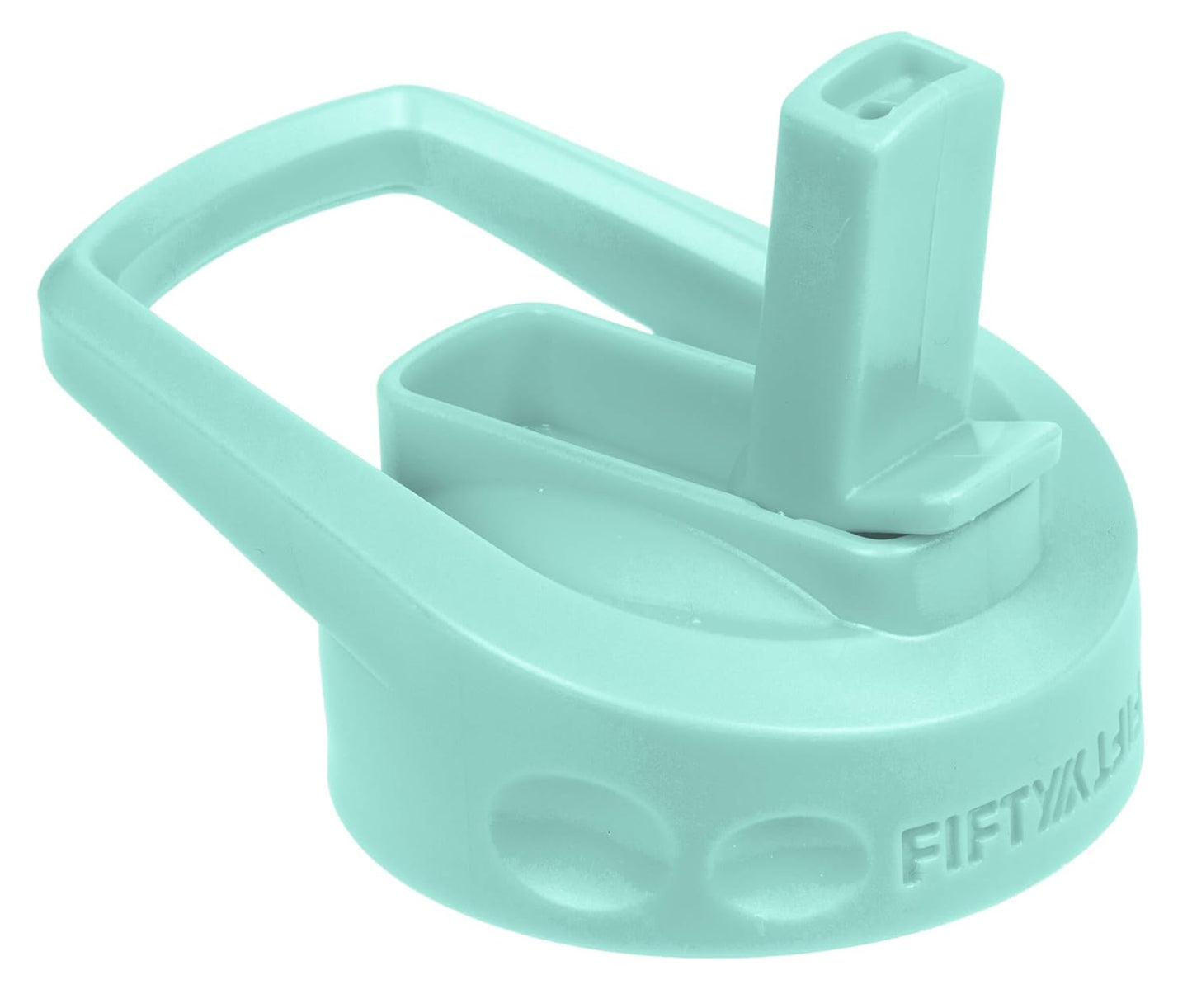 FIFTY/FIFTY A68002BK0 Wide Mouth Cap Lid Water Bottle with Straw, Plastic, Black