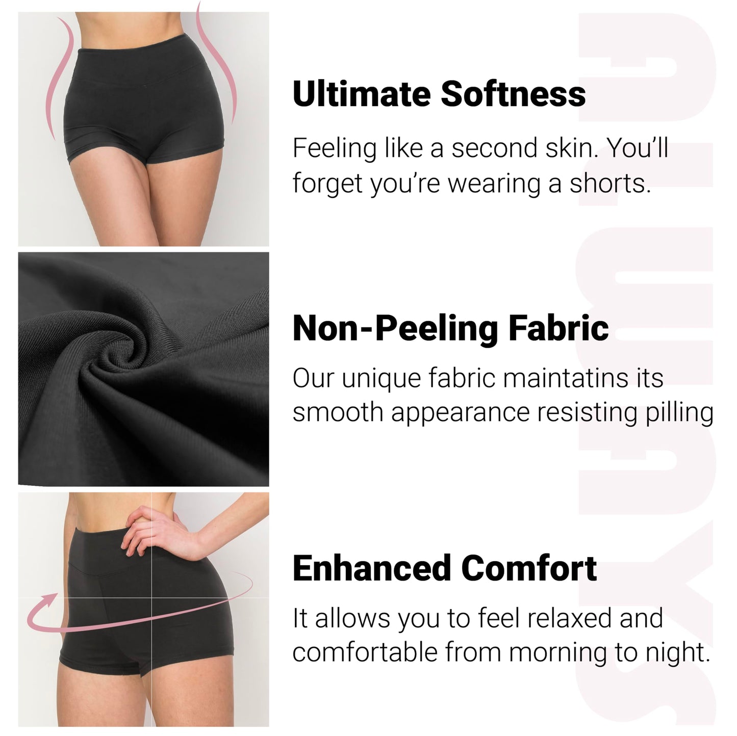 ALWAYS Yoga Shorts for Women – High Waisted Workout Biker Shorts for Yoga, Running & Under Dress Anti-Chafing Comfort, Black M