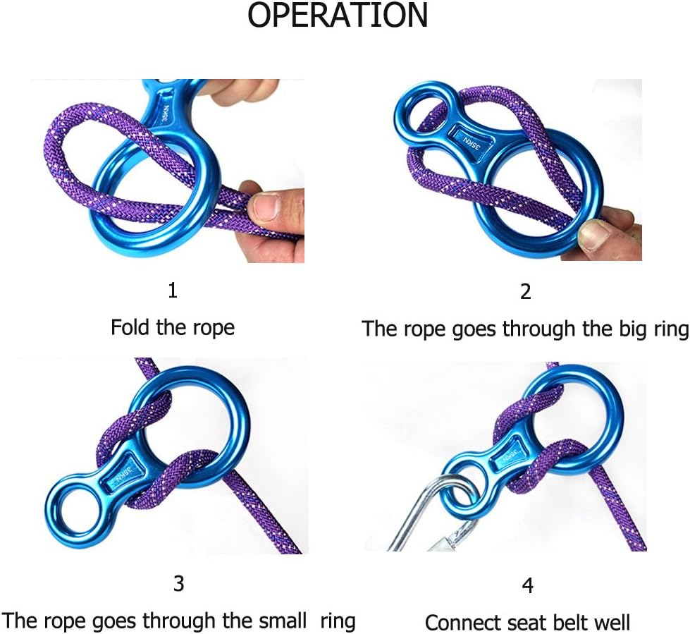 CdyBox 35KN Super 8 Belay Device Titan Figure 8 Descender for Climbing Rigging Plate Downhill Heavy Duty Equipment