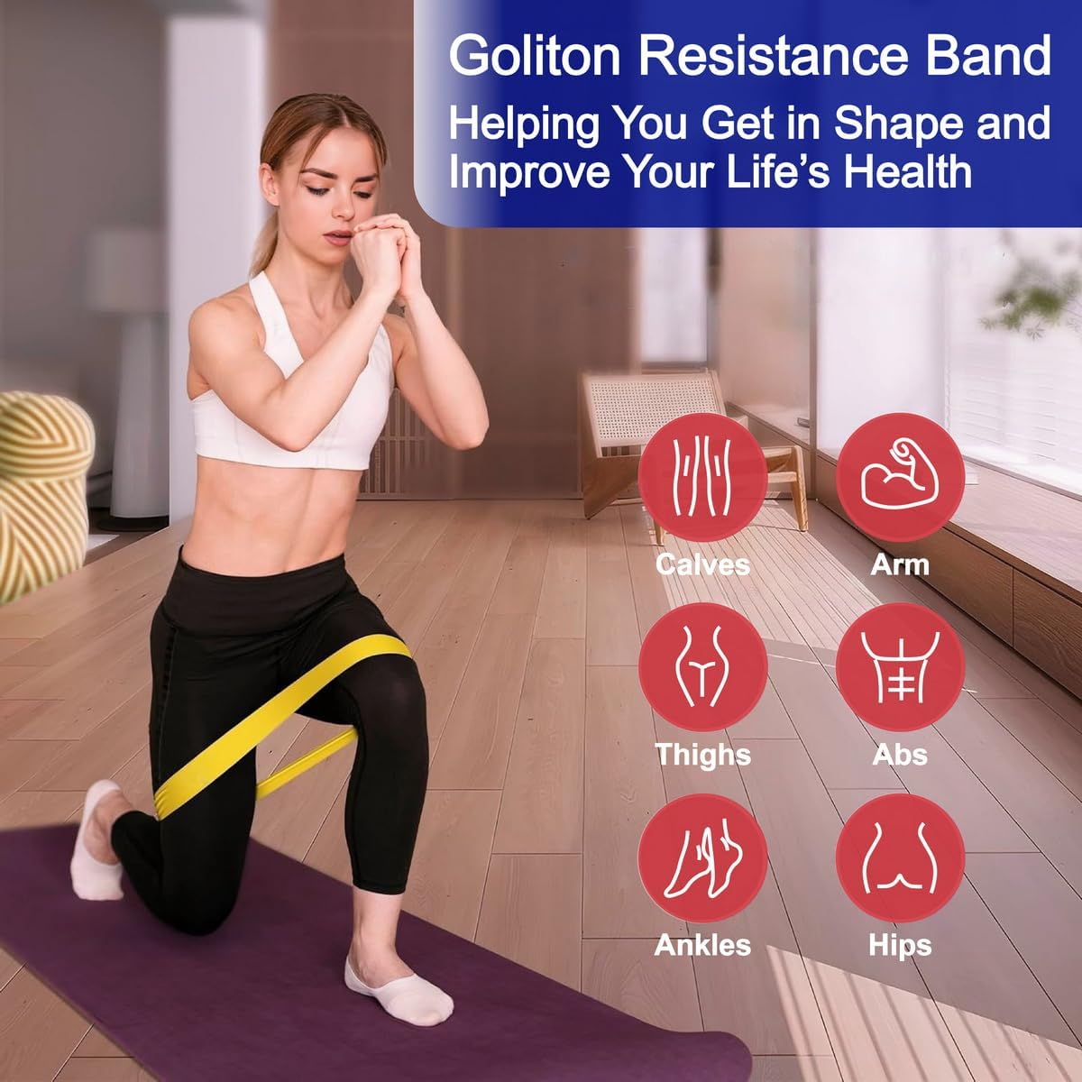 Resistance Loop Exercise Bands Exercise Bands for Home Fitness, Stretching, Strength Training, Physical Therapy,Elastic Workout Bands for Women Men Kids