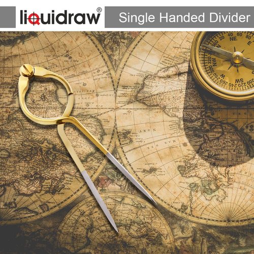Liquidraw Portland Course Plotter Navigation Divider Kit Marine Sailing Nautical Protractor Single Handed Straight Divider Solid Brass 8"", Transparent