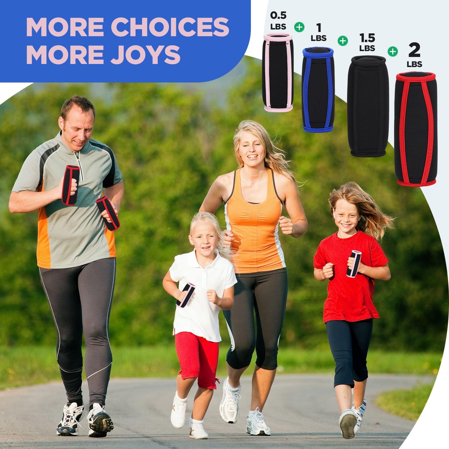 Hollowfly 4 Pair Soft Hand Weights Set for Women Men, 0.5lb 1lb 1.5lb 2lb Soft Dumbbells Walking Weights Small Weight Set Exercise Weights with Hand Strap for Running Workout Physical Aerobics