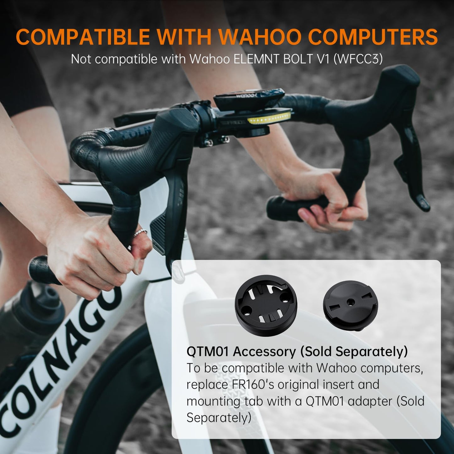 RAVEMEN FR160 Compatible with Garmin Cycling GPS Computer, IPX6 Waterproof Bicycle Front Auxiliary Light with Side Visibility Warning, 6 Modes for Being Seen (Patent Protected)