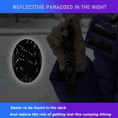 Paracordland-750LB Reflective Rope-100ft/500ft/1000ft- 9 Strand Parachute Spool Cord Heavy Duty String Ideal for Survival Gear Bracelet Camping Hikig Fishing-Reflective Black