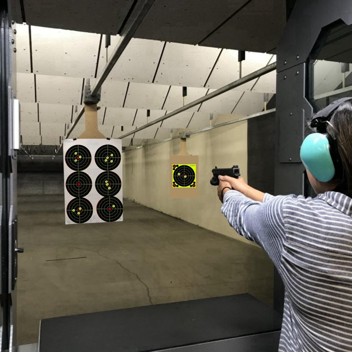 8x8 Inch Splatter Paper Targets - High Visibility with Bright Yellow Splatter Effect Shooting Targets Stickers with Repair Pasters for Outdoor Indoor Shooting Practice(50Pack)