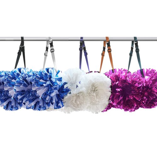 Pom Pony Pom Holder for Backpack Cheer - Adjustable Cheer Pom Poms Holder - Cheer Bag Accessories for Pom Pom Protection (White/5 Pack)
