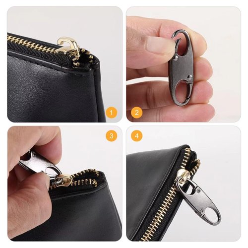 MxTong 12Pcs Double Small Carabiner Clips, Zipper Pull Replacement Zipper Clip Theft Deterrent Zipper Locks Anti Theft for Backpacks Traveling Camping Suitcases