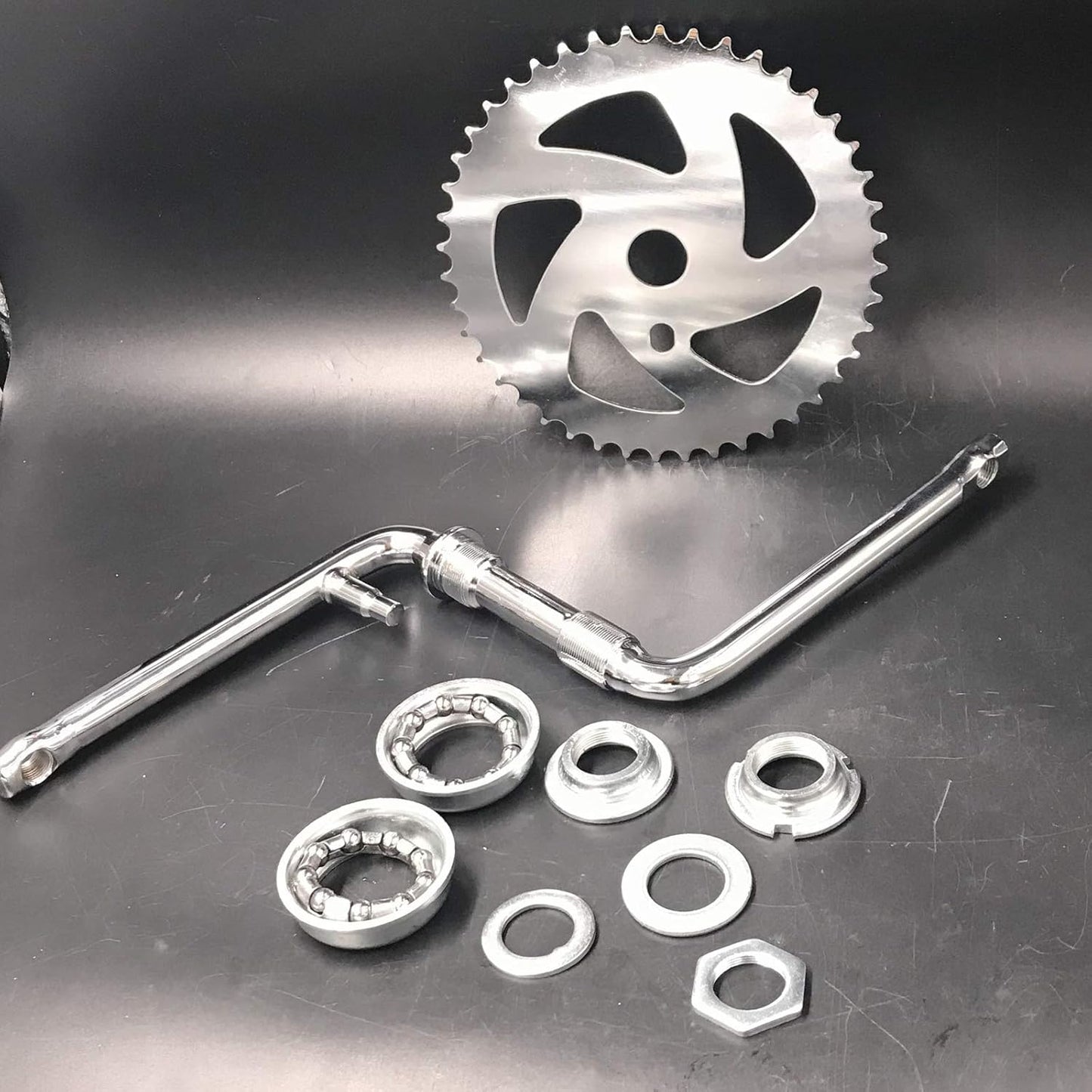 2”Cup Wide Pedal Crank Kit, One-Piece Crank, for 2- Stroke Motor,Gas Motorized Bicycle 48cc/66cc/80cc
