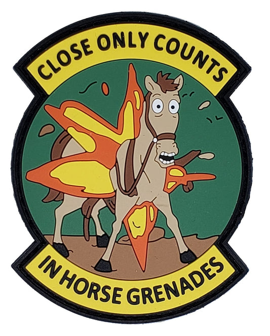 Close Only Counts in Horseshoes and Hand Grenades Funny Tactical Morale Patch for Police Military and Airsoft