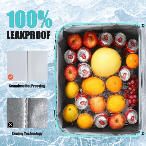 [Upgrade] INSMEER Large Cooler Bag 90 Cans/55L, Insulated Soft Sided Cooler with Shoulder Strap, Collapsible Coolers, Portable Leakproof Lunch Cooler for Camping/Beach/Food Delivery/Picnic