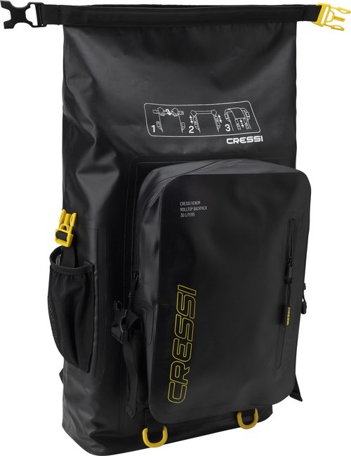 CRESSI Venom Dry Backpack – Multiple Compartments for Holding Wetsuits and Smaller Objects, 30 L