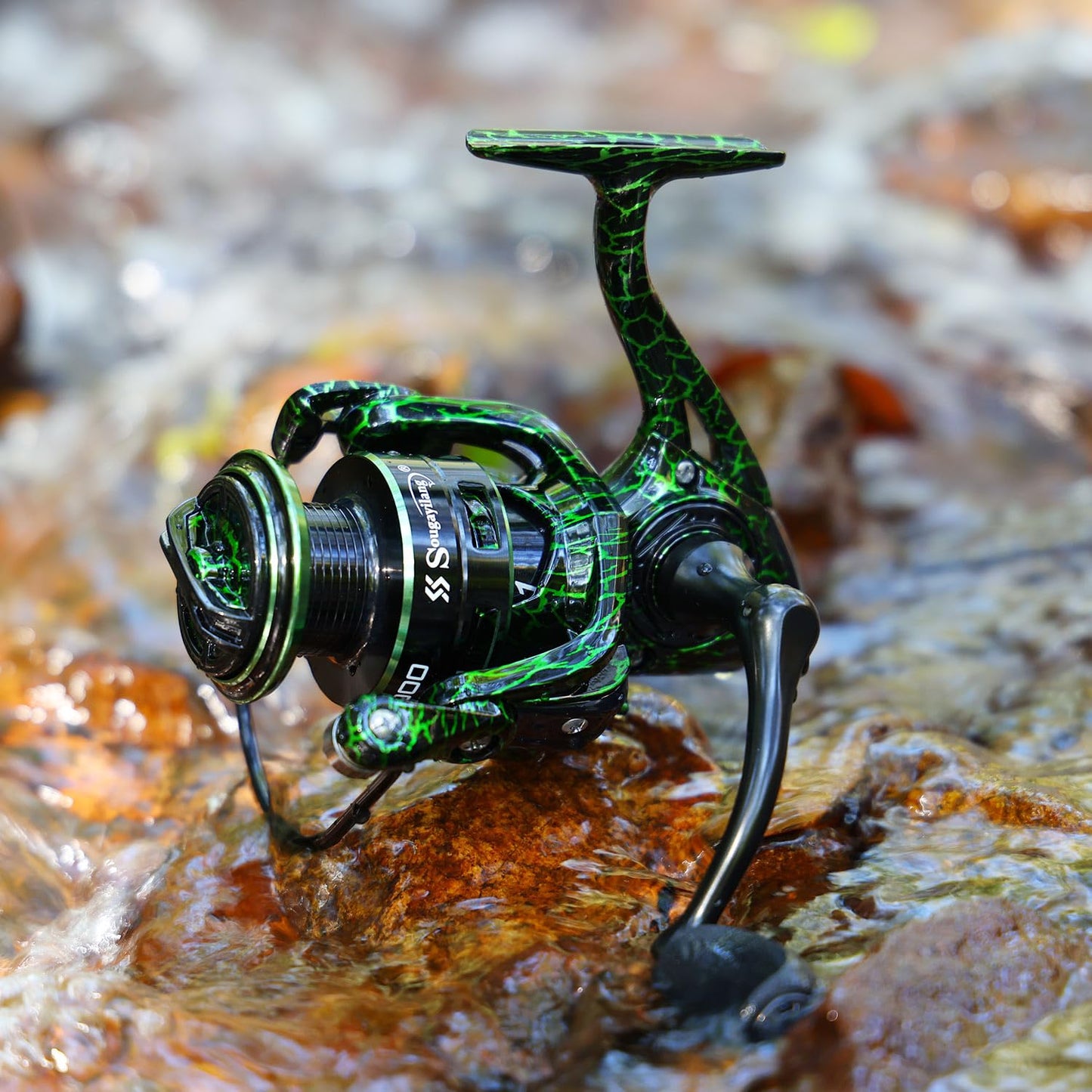 Sougayilang Fishing Reel, Ultralight Spinning Reels with Graphite Frame 5.2:1 High Speed for Saltwater or Freshwater Fishing-B