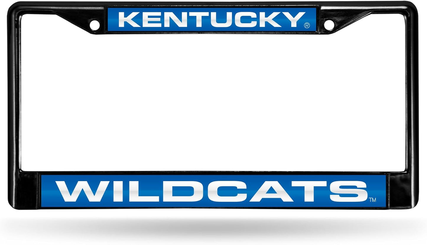 NCAA Black Laser Cut Chrome License Plate Frame for Car/Truck/SUV - 12x6" Auto Accessory
