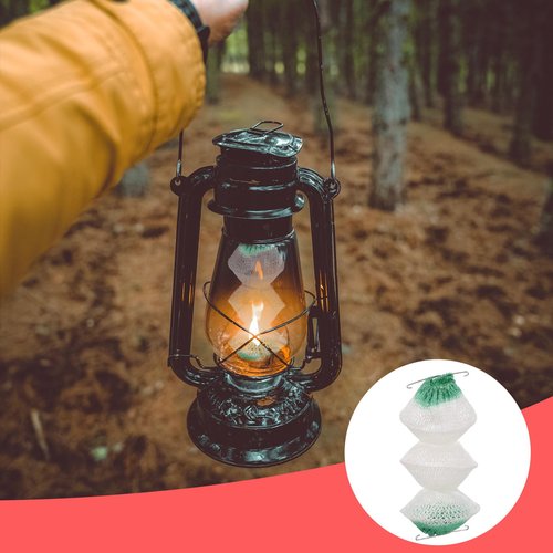 Lnngub 6 Pcs 3-Layer Propane Lantern Mantles Insta-Clip 2#95 Mantles Lantern Mantles Gas Lantern Mantles with 2 Install Clip Accordion Shape Mantles for Gas Lantern Propane Lantern Camping Lantern
