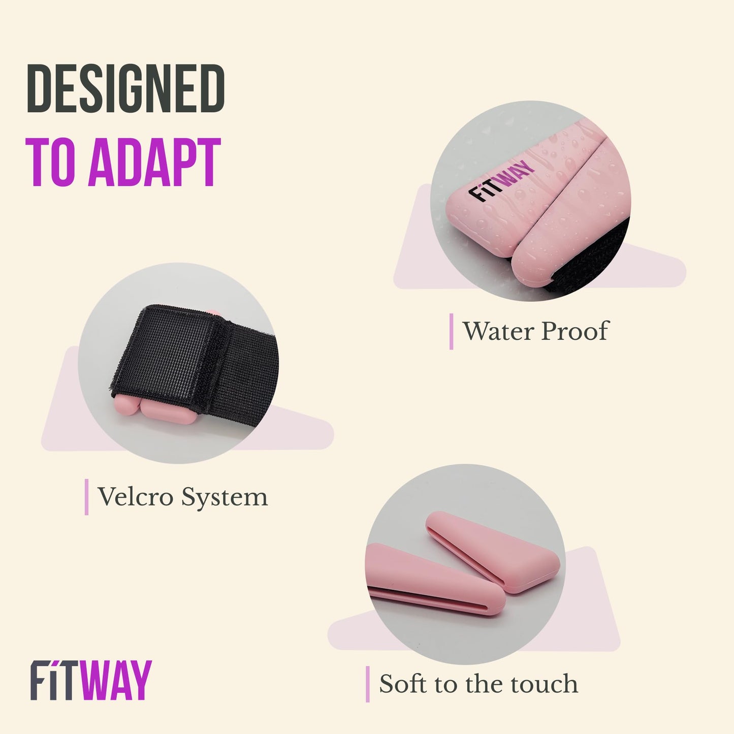 FITWAY Ankle & Wrist Weights for Women & Men – Adjustable Silicone Weighted Bracelets for Walking, Pilates, Yoga, Rehab, Home Gym, Travel – 2pc Set of Lightweight, Comfortable Resistance Weights