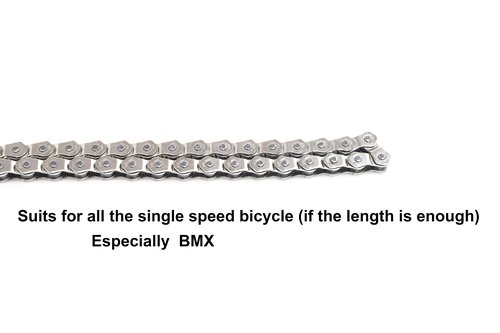 WEEROCK KMC BMX Single Speed Bike Chain 1 Speed Half Link High Strength Bicycle Chains 1/2" x 1/8" x 100 Links