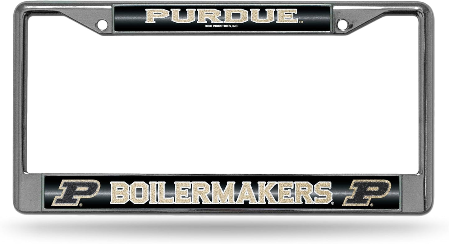 Rico Industries NCAA 12" x 6" Silver Bling Chrome Car/Truck/SUV Auto Accessory