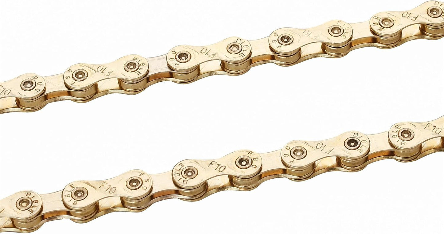 FSC 10 Speed 116 Links Bicycle Chain, Silver,Gold (1/2x11/128-Inch) Compatible with 9 Speed