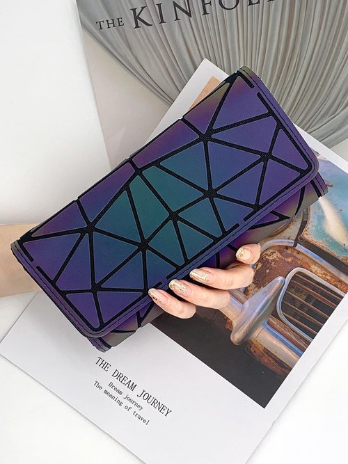 CAFINY Geometric chest bag Geometries Glow Backpack Geometrical Luminous Bag Holographic Travel Bags Retro Daypack for Casual, College, Work Set-G