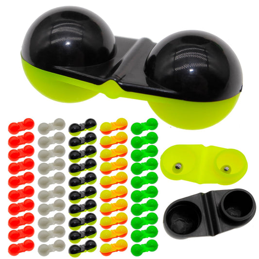 FishingPepo 50Pcs Fishing Double Rattle Bell Fishing Attractor Beads Fish Bite Bait Alarm Loud Bells Sea Fishing Tools