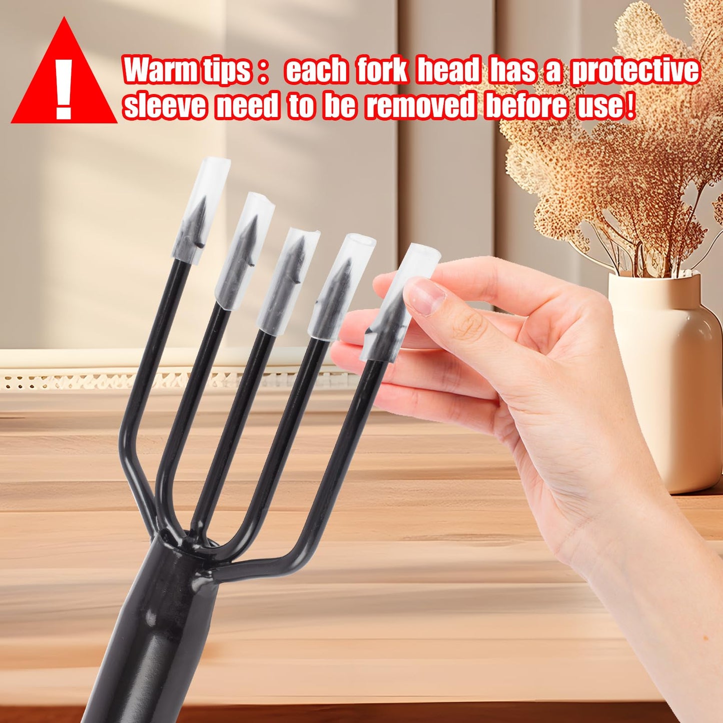 Frebuta Frog Gigging Pole,2 to 6Ft Fishing Gig Gaff with Barbed 5-Prong Harpoon Stainless Steels Flounder Gig Extension Pole Long Handle with Spong Handle Hunting Bullfrog Spears Fish Hook Sturdy