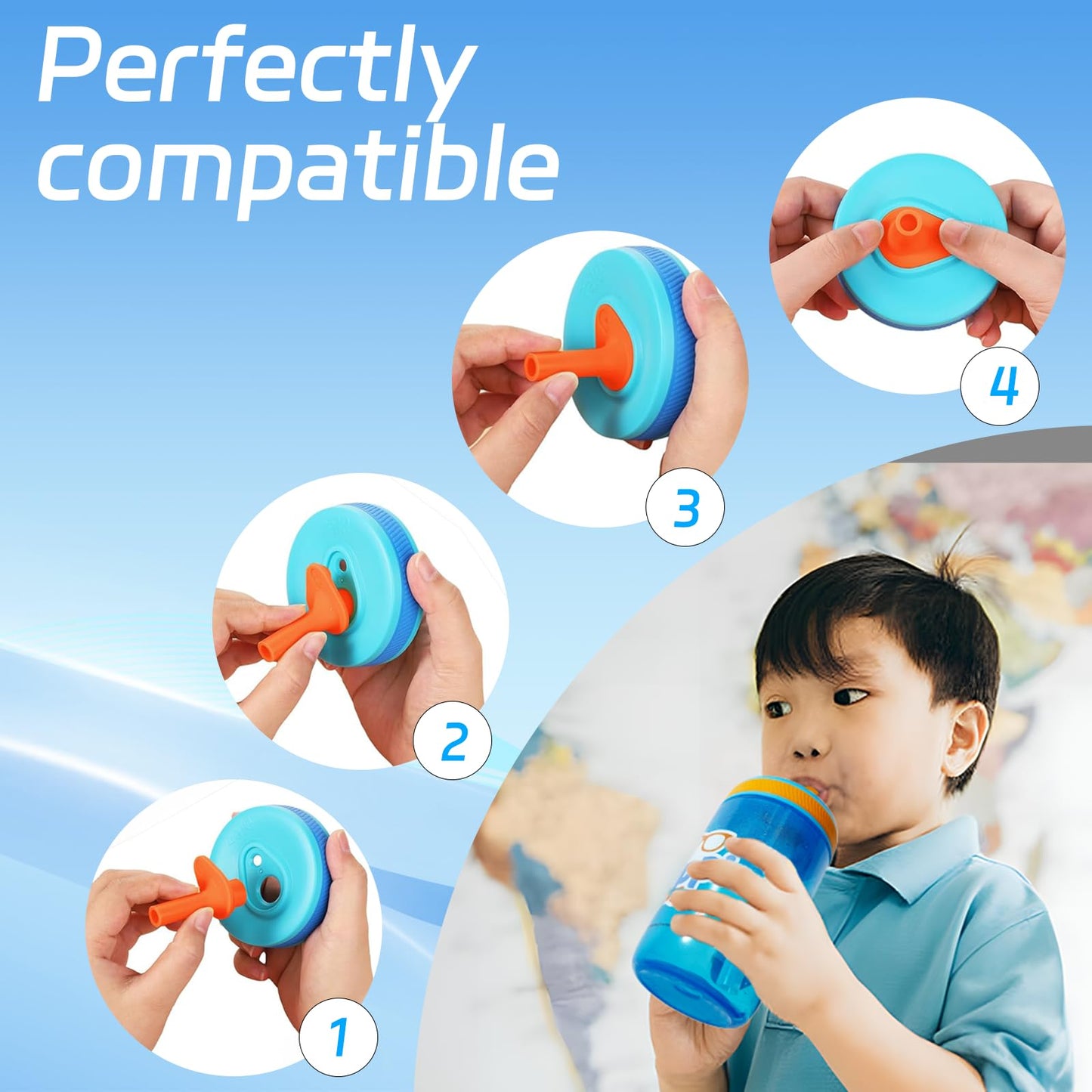 2pcs Bite Valve Compatible with Zak Designs Kelso 15 oz Water Bottle,Replacement Orange Bite Valve,Silicone material,BPA-Free and Durable