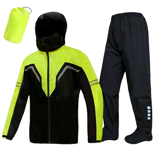 VIKAMAKA Waterproof Rain Suit for Men,Lightweight Rain Jackets and Pants Portable Reflective for Motorcycle Cycling Rain Gear