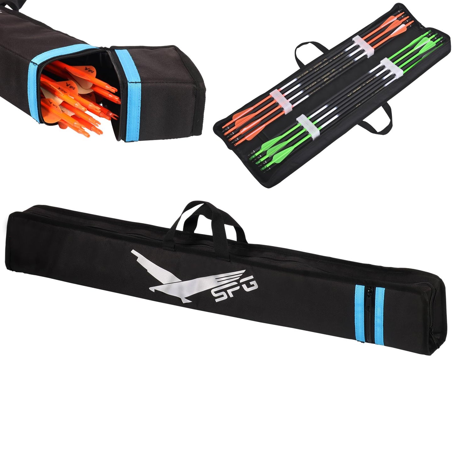 FENJANER Archery Arrow Case - 33"" Portable Soft Compact Arrow Box, Durable Lightweight Arrow Storage Quiver, Outdoor Hunting & Target Shooting Bag, Black