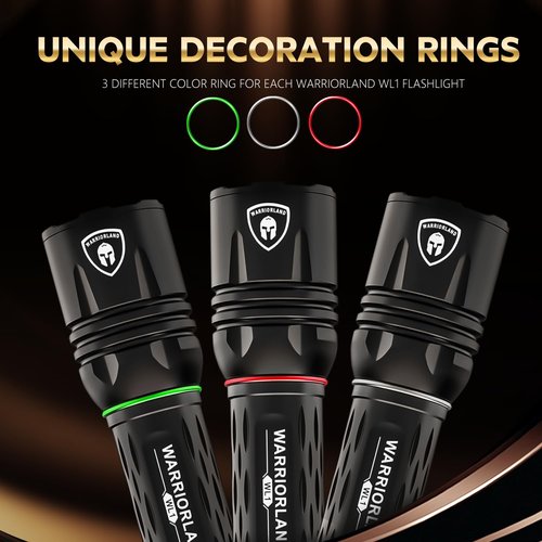 WARRIORLAND 1600 Lumen Tactical Flashlight, Compact Handheld Flashlight with Max Beam Distance 473 Meters, IP68, EDC Flashlight with Rechargeable Battery, Outdoor, Camping and Emergency