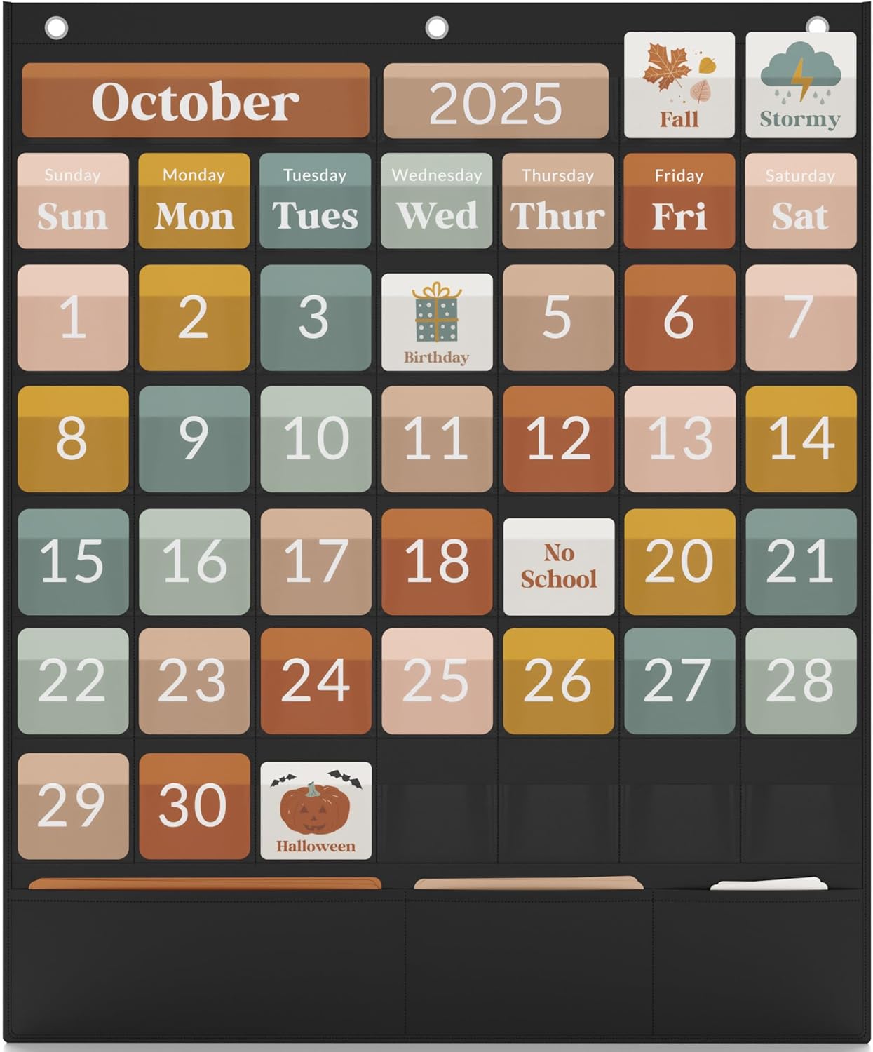 The Ultimate Classroom Calendar Pocket Chart for Kids - Beautiful Calendar with Educational Cards for Easy Learning - Fun Boho Classroom/Teacher Must Have Supplies That Fits Nicely w/Any School Decor