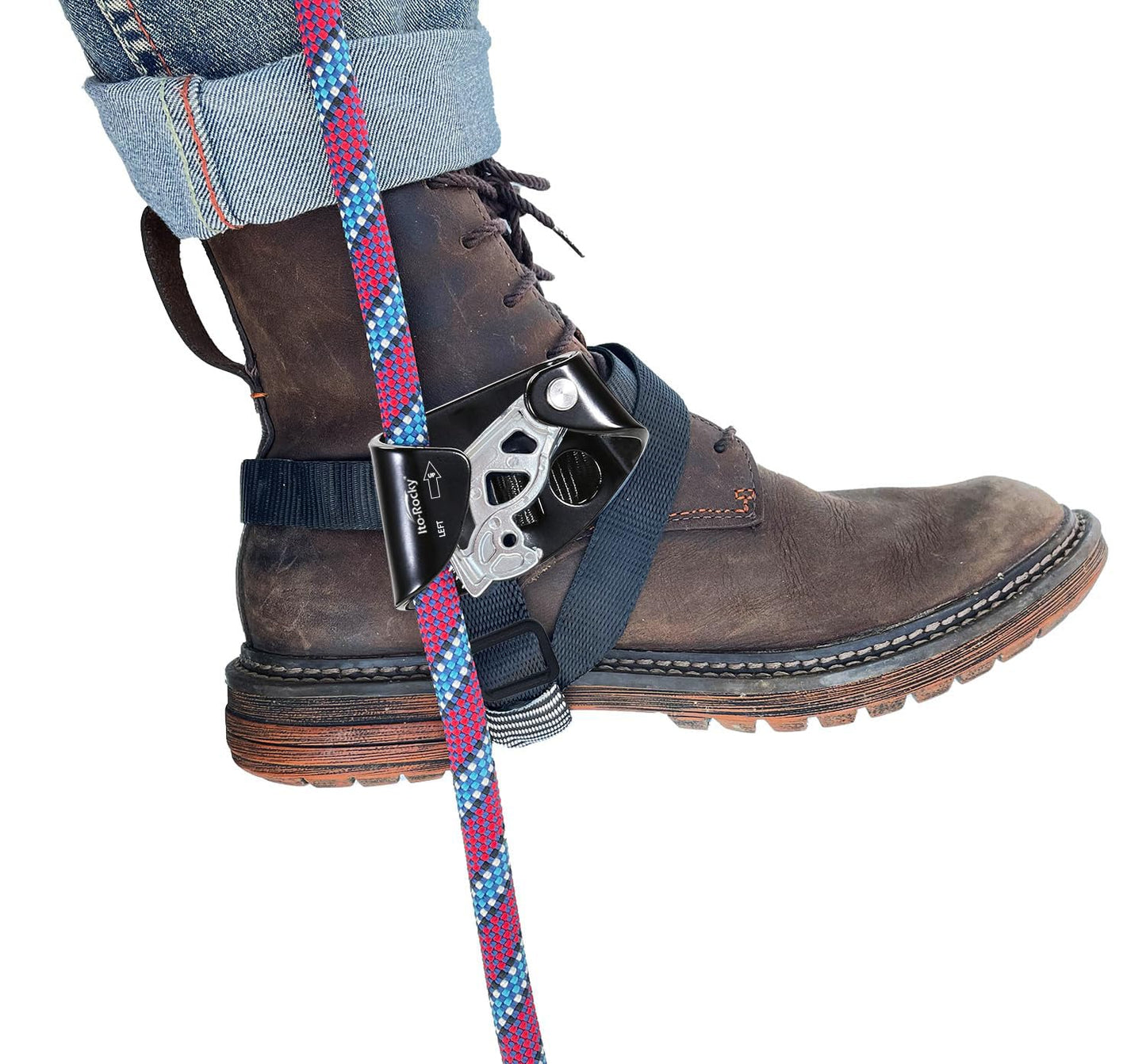 Ito Rocky Foot Ascender Riser - Rope Climbing Equipment for SRT Climbing & Tree Arborist Climbing Device - Left Black