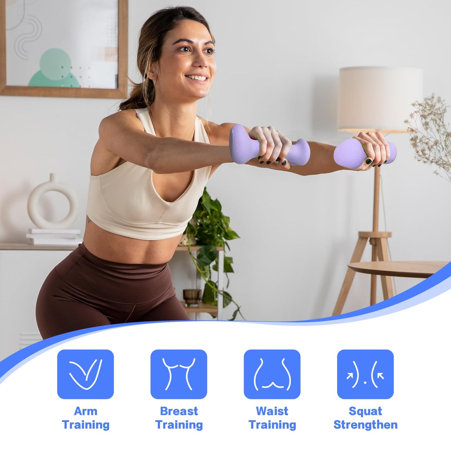 HXD-ERGO Ergonomic Dumbbells Weights Set-Hand Weights for Women at Home, Ear Dumbbells Weights for Pilates, Yoga, Jogging,Strength Training