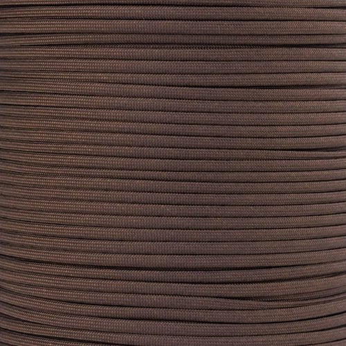 Paracord Planet 550lb Solid Brown Paracord – 7 Strand Type III Tactical Parachute Cord for Hiking, Camping, and Crafting – Walnut (50 ft)