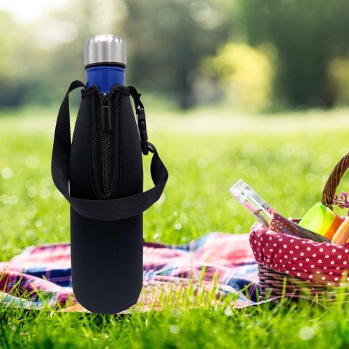 CHJCKOO Water Bottle Bag Neoprene Water Bottle Sleeve Holder Drink Bottle Pouch Cooler with Shoulder Strap for 17Oz to 20 Oz Water Bottle (17Oz Handle)