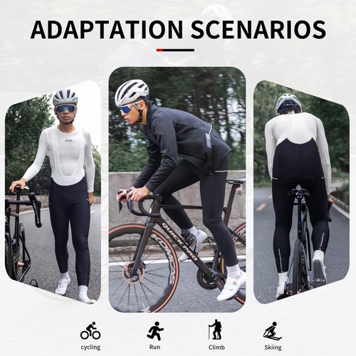 Santic Men's Winter Fleece Pro Cycling Bib Pants 4D Padded Thermal Cold Weather Bike Riding Pants with Pockets