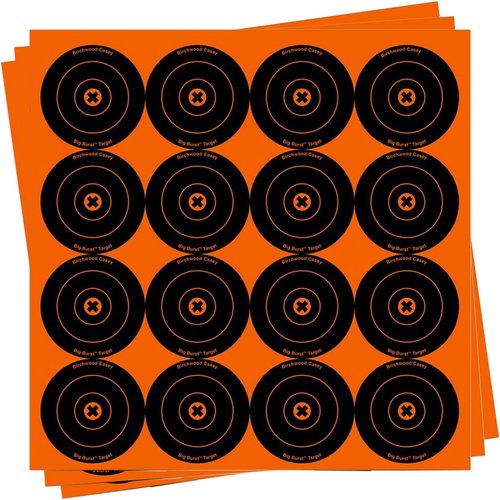 BIRCHWOOD CASEY Big Burst Bull's Eye Always Flat Adhesive Back Shooting Training Reactive Targets | Pack of 3 Sheets