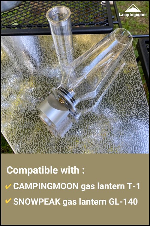 CAMPINGMOON 1 1/4 Inch Camping Gas Latern Globe Hoya Lamp Replacement Globe Clear Glass 5 1/8 Inch Height T-1-BT