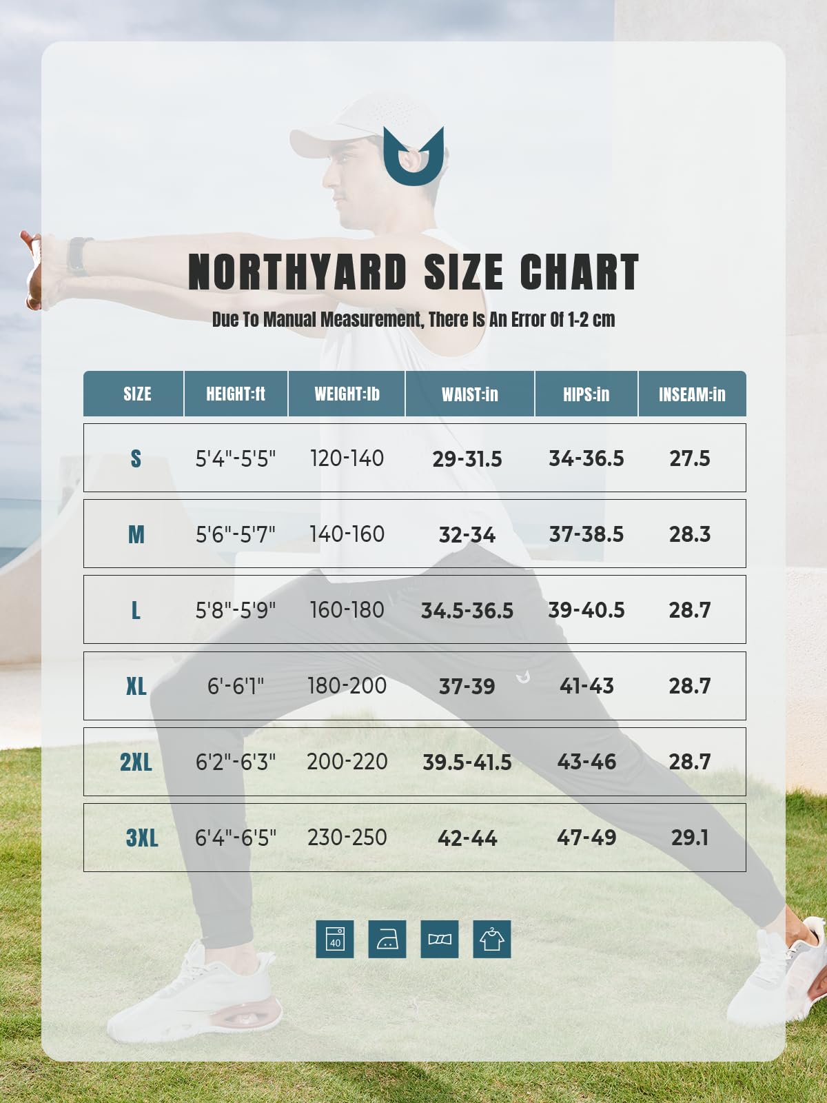 NORTHYARD Men's Joggers Pants with Zipper Pockets Lightweight Sweatpants Athletic Running Workout Track Pants for Men Black M