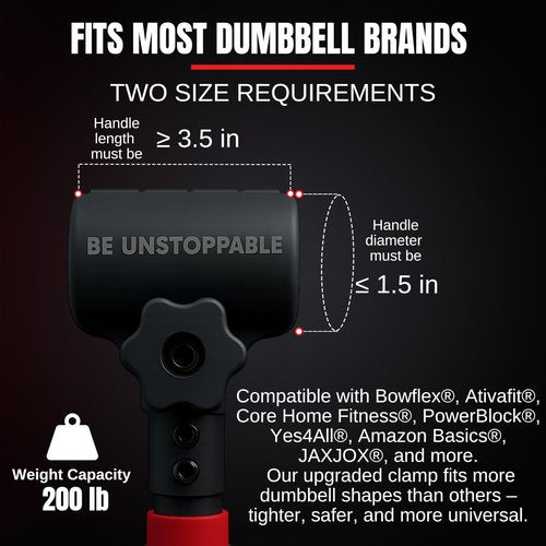 OJEXA Dumbbell Converter to Barbell Set - Adjustable weights & Up to 200 lb Capacity Weight Barbell - Steel Clamp - Barbell Dumbbells Converter for Home Gym - Weight Lifting for full Body Workouts