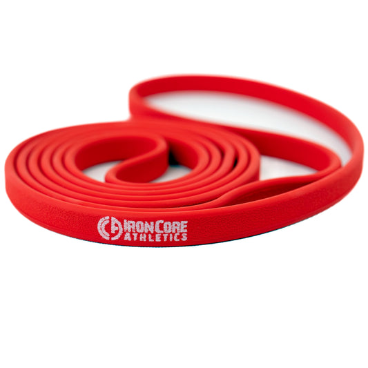 Iron Core Athletics Red Exercise Band - Premium Resistance Bands for Strength Training - 10-35lbs - Durable, Non-Slip Grip - Comfort Edge, Tested 30K Pulls