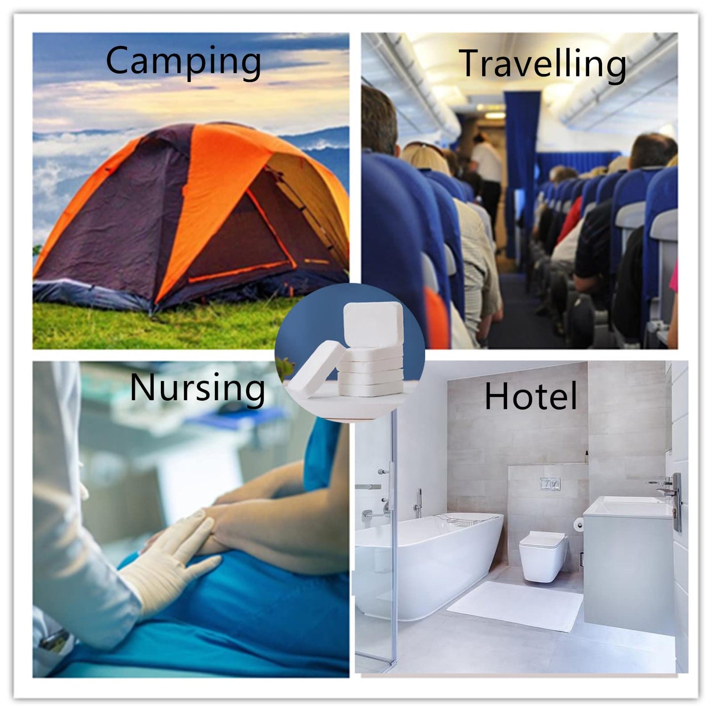 Travel Compressed Towel Tablets - Badigo Premium 110gsm Thickened Nonwoven Disposable Towels for Camping Gym Hiking Sports Outdoors Hand Face Body Portable Washcloths