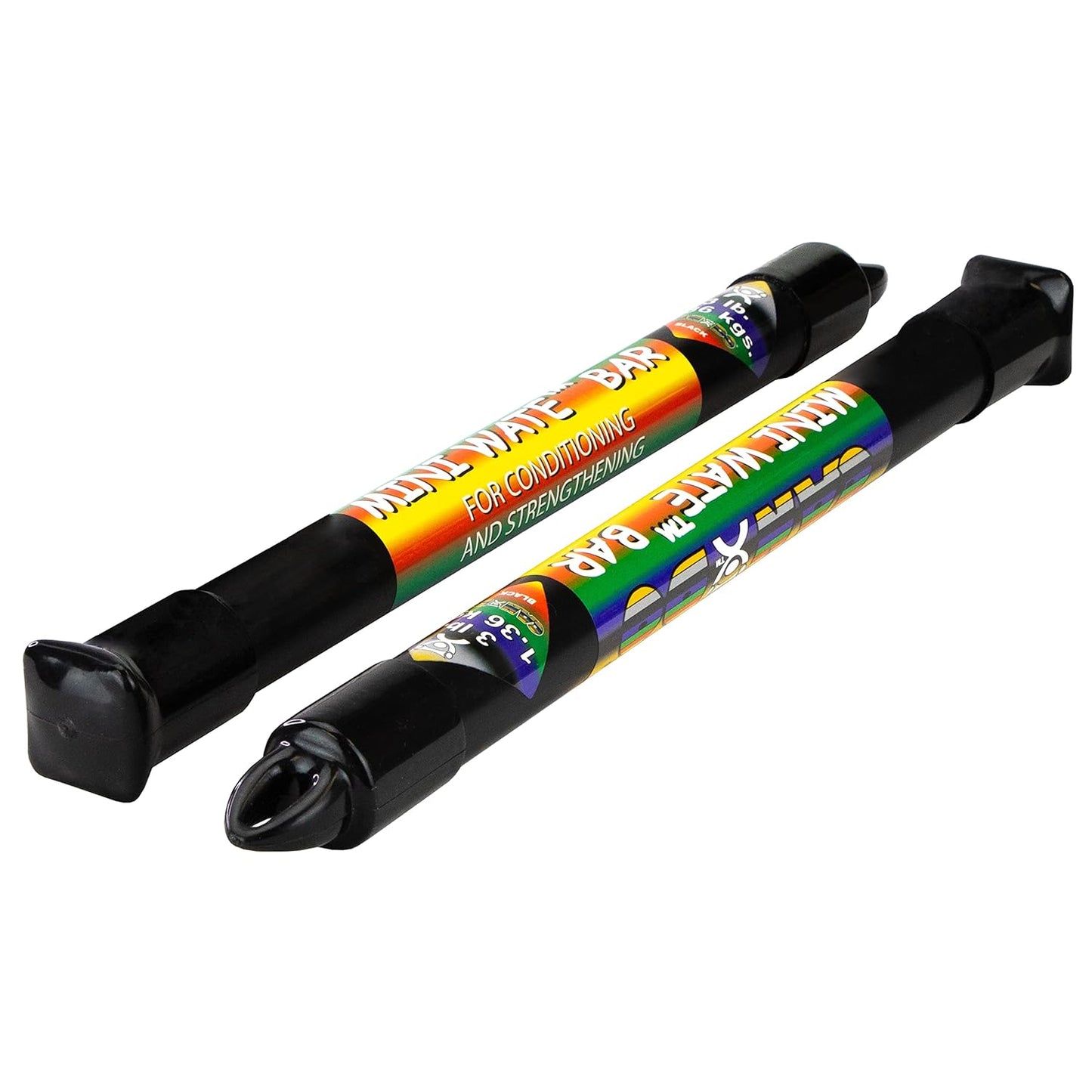 CanDo Mini WaTE Bars -2 Piece Set, 3lb Black, Total Body Workout Weighted Exercise Bar for Strength Training, Toning, and Physical Therapy