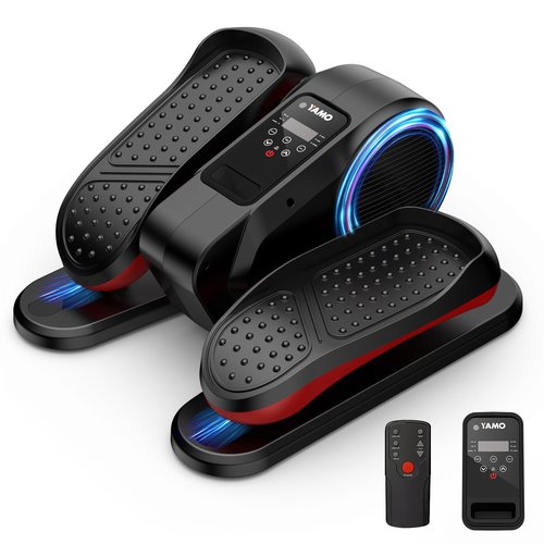 YAMO Under Desk Elliptical Machine Seated Ellipse Leg Exerciser for Seniors Fully Assembled Quiet Portable Elliptical Pedal Exerciser with Remote Control 12 Adjustable Speed Levels