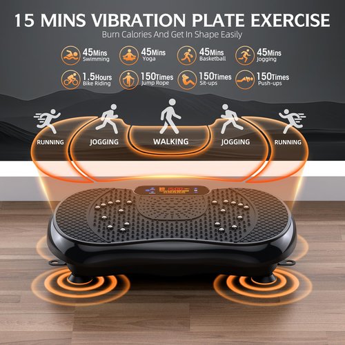 PBYRD Vibration Plate Exercise Machine, Lymphatic Drainage Machine for Weight Loss, Full Body Workout Vibrate Fitness Platform, Helps Toning Shaping Wellness Home Gyms Workout - Max User Weight 330lbs
