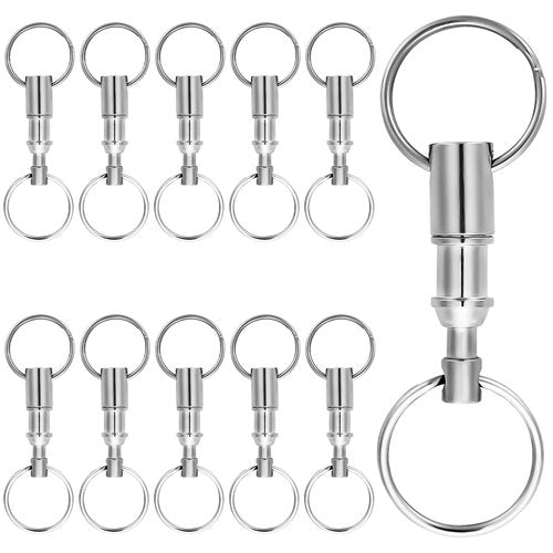 XIHIRCD 11pcs Quick Release Keychain, Detachable Dual Pull Apart Key Chain Quick Disconnect Keychain Snap Lock Holder Convenient Accessory for DIY Craft Accessories
