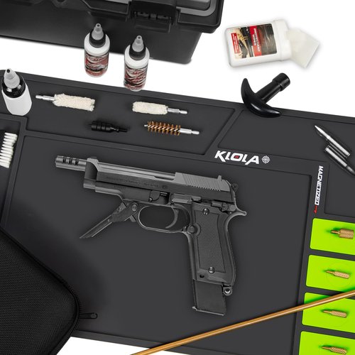 Klola Gun Cleaning Mat, Pistol Maintenance Mat Anti-Slip Thick Rubber Rifle Handgun Cleaning Mats Pad for All Guns