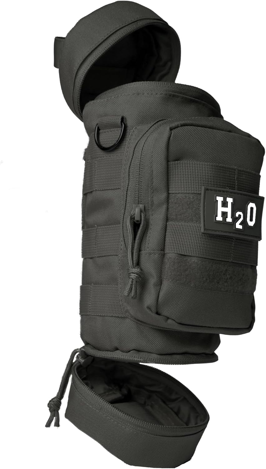 Molle Water Bottle Pouch - Molle Water Bottle Holder Fits Most 32 and 40 oz Bottles - Water Bottle Pouch for Backpack - Thicker Insulated Water Bottle Holster Keeps Drinks Cooler Longer