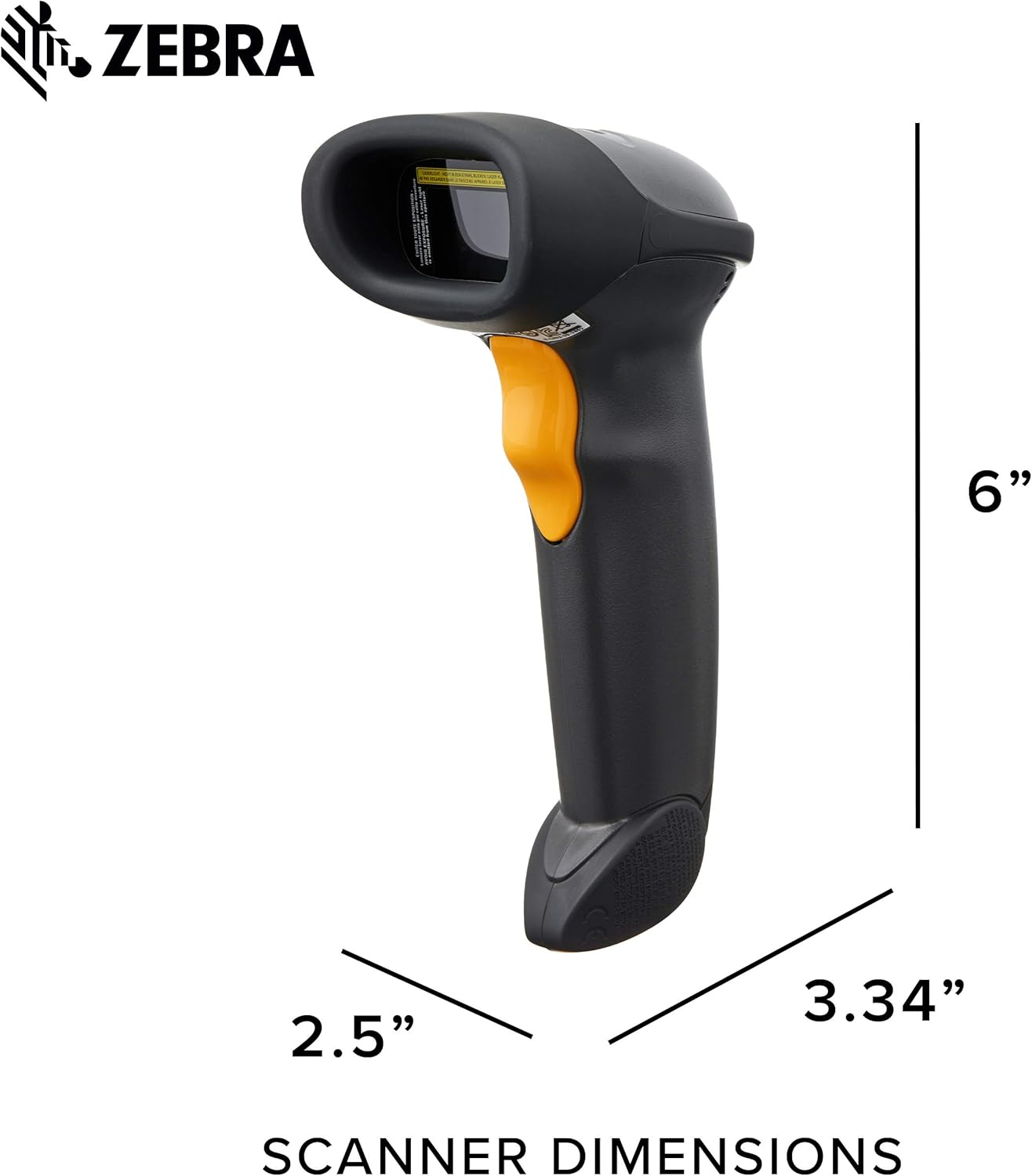 Symbol Zebra LS2208 Series Corded Handheld Standard Range Laser Scanner Kit with Gooseneck Stand and Cable Twilight Black LS2208-SR20007R-NA