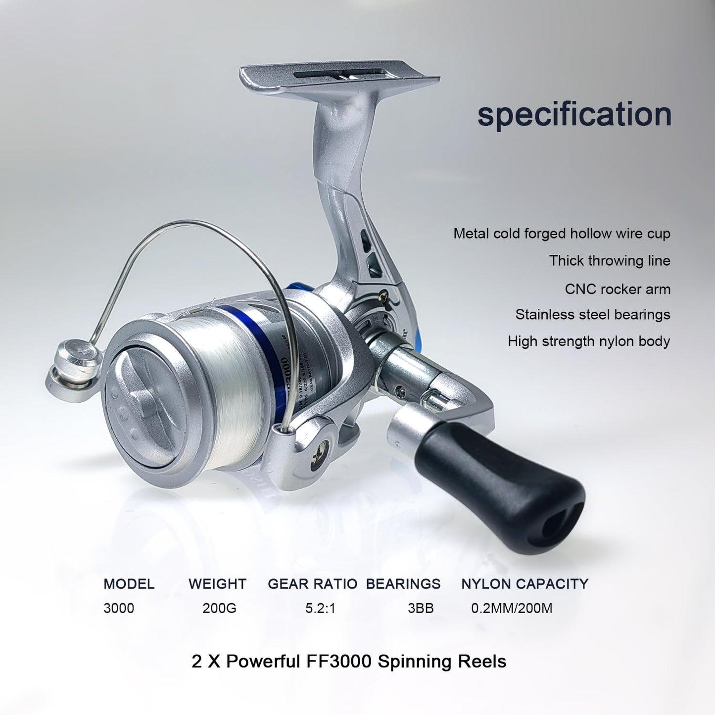 Fishing Rod Reel Combo - 2PCS 6.89ft Collapsible Rods 2PCS Spinning Reels Lures Set Fishing Pliers Carrier Bag for Travel Saltwater Freshwater Fishing Telescopic Fishing Pole Kit